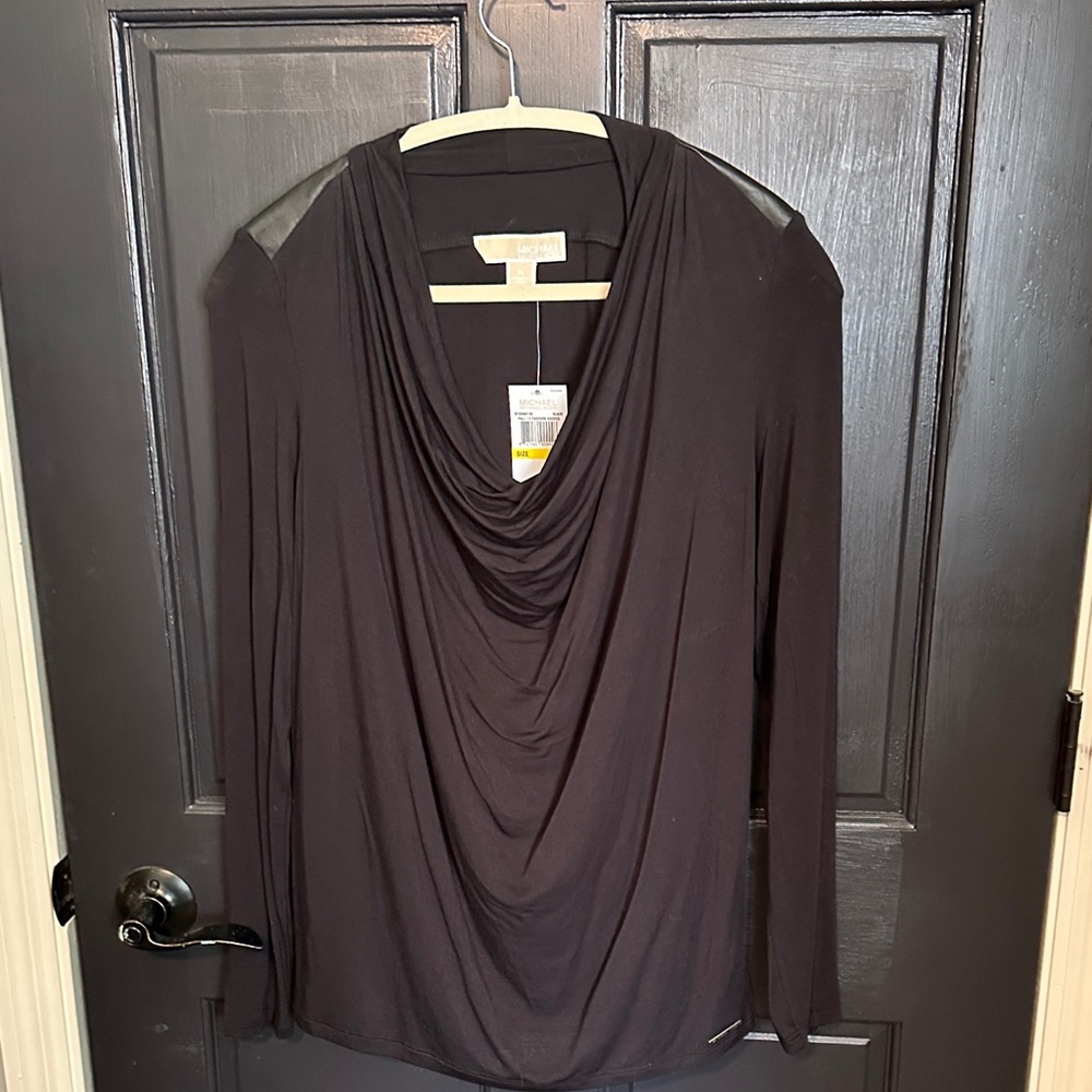 MICHAEL Michael Kors Black Cowl Neck Blouse